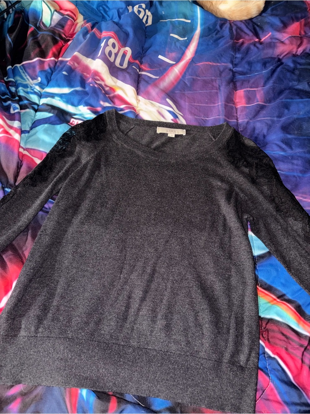 Long sleeve lace embellished shirt
